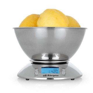 Orbegozo PC 2011 Peso de Cocina Electronico - Precision y Facilidad en la Cocina - Carcasa y BOL de Acero Inoxidable - Pantalla