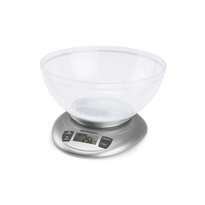 Orbegozo PC 2017 Bascula de Cocina Digital - Precision y Versatilidad en tus Recetas - Capacidad 3.5kg - BOL Transparente - Fun