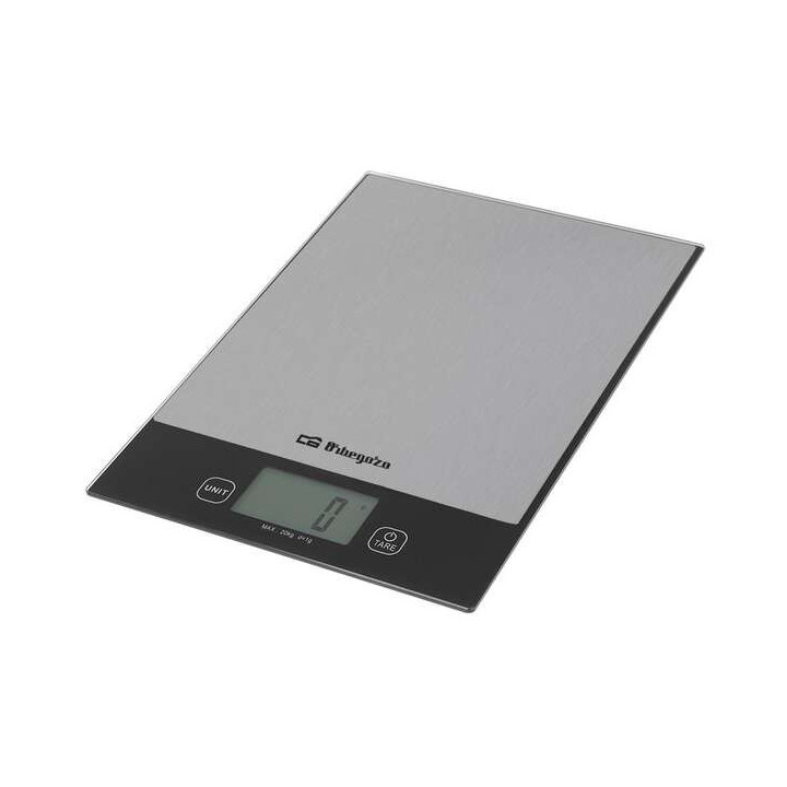 Orbegozo PC 2026 Bascula de Cocina Digital - Precision y Control en tus Recetas - Superficie de Cristal Templado - Pantalla LCD