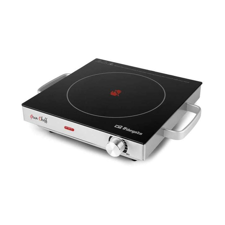 Orbegozo PCE 5000 Placa Vitroceramica Portatil - Potencia 2000W - Termostato Regulable - Superficie de Coccion 20.5cm - Segura