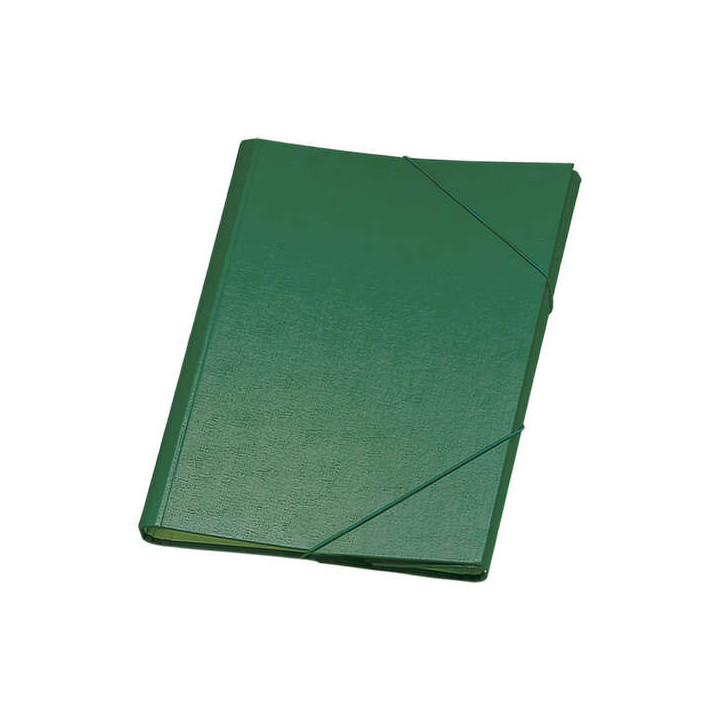 Dohe Carpeta Clasificadora 12 Departamentos - Formato Folio - Carton Plastificado - Cierre con Gomas - Color Verde