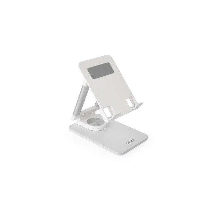 Tooq Soporte de Sobremesa Ajustable para Móvil o Tablet de hasta 12.9” - Color Blanco