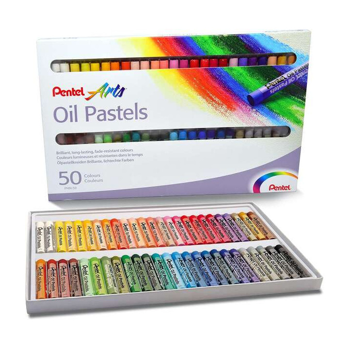 Pentel Oil Pastels Pack de 50 Pasteles Oleo - Blandos