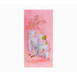 Pictura Aquarupella Gaëlle Boissonnard Tarjeta Doble 10.5x21cm - Acabado en Barniz de Relieve UV Grueso - Laminado Mate de Tac