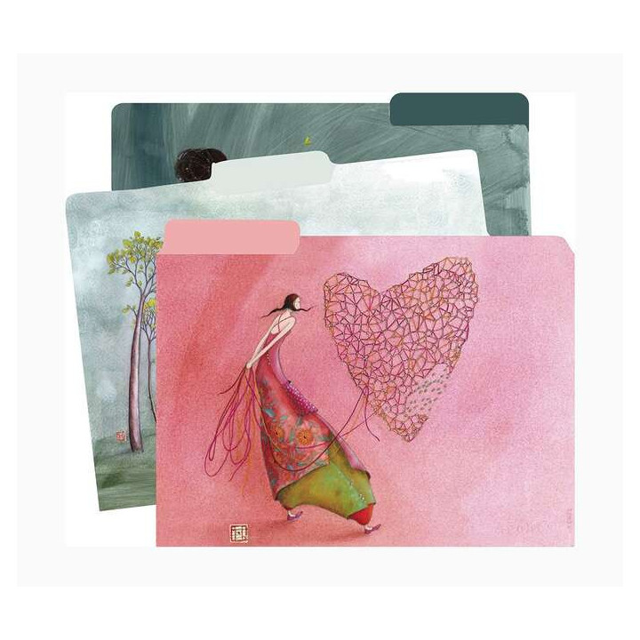 Pictura Gaëlle Boissonnard Carpeta con Pestañas - 30x24cm - Acabado en Barniz de Relieve UV - Laminado Mate Suave - Impresion