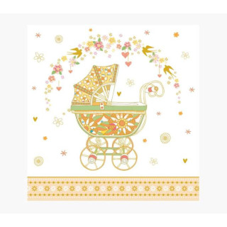 Pictura Tarjeta Arabesque - 16x16cm - Tematica Nacimiento - Tarjeta Triptica sin Envoltorio - Incluye Sobre Blanco - Papel con