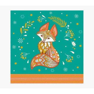 Pictura Tarjeta Arabesque - 16x16cm - Tematica Zorro - Tarjeta Triptica sin Envoltorio - Incluye Sobre Blanco - Papel con Certi