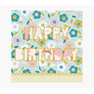 Pictura Tarjeta Arabesque - 16x16cm - Tematica Feliz Cumpleaños - Tarjeta Triptica sin Envoltorio - Incluido Sobre Blanco - Pa
