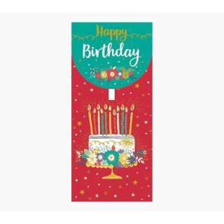 Pictura Tarjeta Money Cards - 9.6x21.3cm - Tematica Tarta de Cumpleaños - Embolsada Individualmente - Incluye Sobre Blanco - P