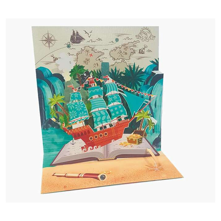 Pictura Tarjeta Felicitacion 3D Pop-Up - Laminas - Purpurina - Relieve - Cortes Laser - 16x16cm - Incluye un Sobre Blanco y Env