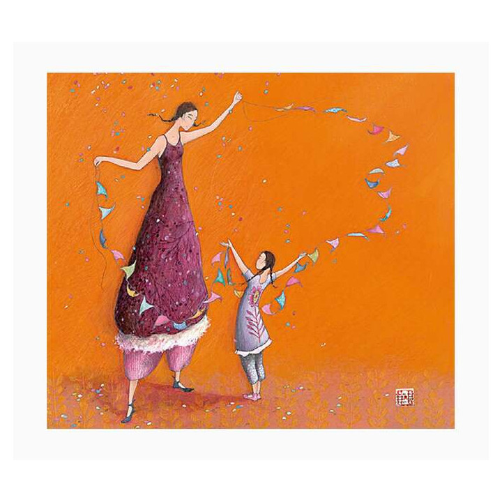 Pictura Aquarupella Gaëlle Boissonnard Tarjeta Doble 14x16cm - Acabado en Barniz de Relieve UV Grueso - Laminado Mate de Tacto