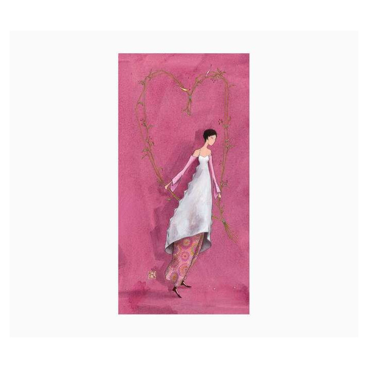 Pictura Aquarupella Gaëlle Boissonnard Tarjeta Doble 10.5x21cm - Acabado en Barniz de Relieve UV Grueso - Laminado Mate de Tac