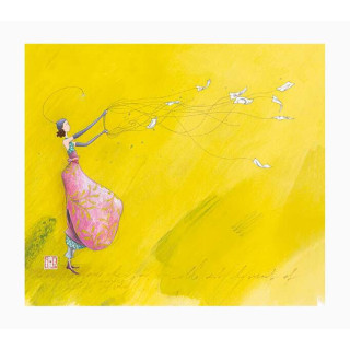 Pictura Gaëlle Boissonnard Tarjeta Doble - Acabado en Barniz de Relieve UV Grueso - Laminado Mate de Tacto Suave - 10.5x21cm -