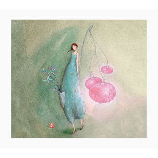 Pictura Gaëlle Boissonnard Tarjeta Doble - Acabado en Barniz de Relieve UV Grueso - Laminado Mate de Tacto Suave - 10.5x21cm -