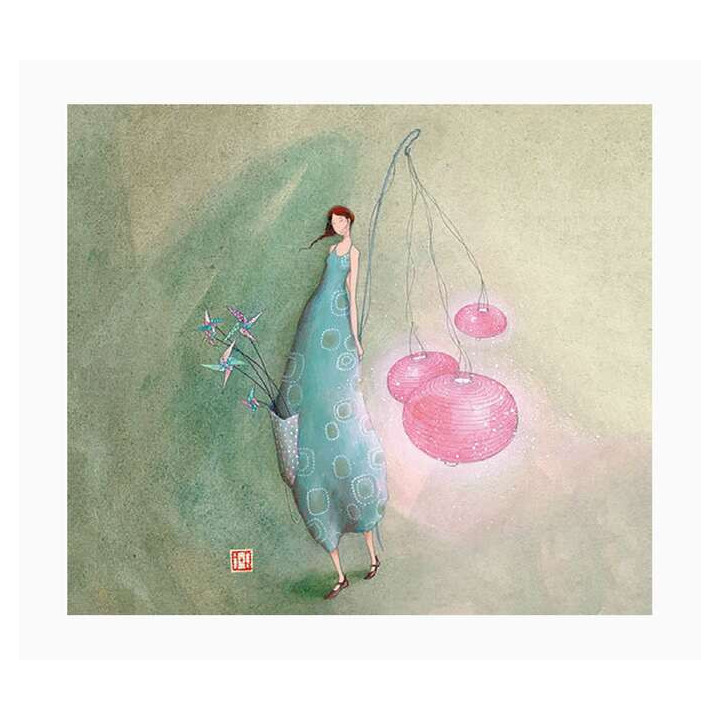 Pictura Gaëlle Boissonnard Tarjeta Doble - Acabado en Barniz de Relieve UV Grueso - Laminado Mate de Tacto Suave - 10.5x21cm -