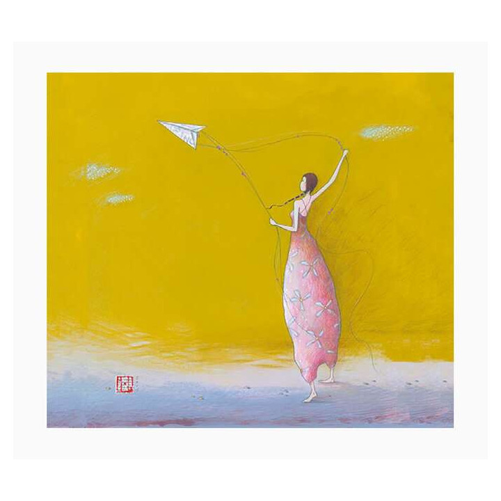 Pictura Aquarupella Gaëlle Boissonnard Tarjeta Doble 14x16cm - Acabado en Barniz de Relieve UV Grueso - Laminado Mate de Tacto