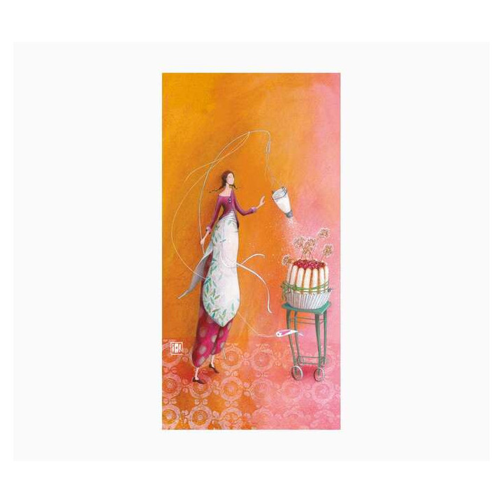 Pictura Aquarupella Gaëlle Boissonnard Tarjeta Doble 10.5x21cm - Acabado en Barniz de Relieve UV Grueso - Laminado Mate de Tac