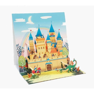 Pictura Tarjeta 3D Pop-Up - 16x16cm - Tematica Medieval - Embolsada Individualmente - Incluye Sobre Blanco - Papel con Certific