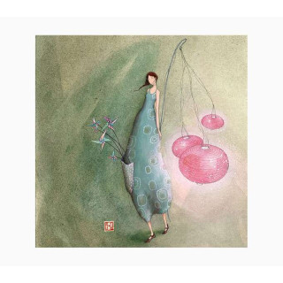 Pictura Gaëlle Boissonnard Tarjeta Doble - Acabado en Barniz de Relieve UV Grueso - Laminado Mate de Tacto Suave - 16x16cm - P