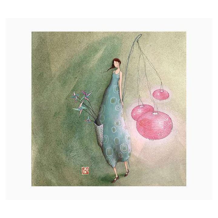 Pictura Gaëlle Boissonnard Tarjeta Doble - Acabado en Barniz de Relieve UV Grueso - Laminado Mate de Tacto Suave - 16x16cm - P