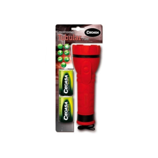 Cegasa Profesional Linterna de 7 LED - Cuerpo de Goma Antideslizante - Resistente a Golpes y Humedad - Funciona con 2 Pilas LR2