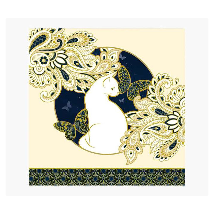 Pictura Tarjeta Arabesque - 16x16cm - Tematica Gatos - Tarjeta Triptica - Incluye Sobre Blanco - Papel con Certificacion FSC