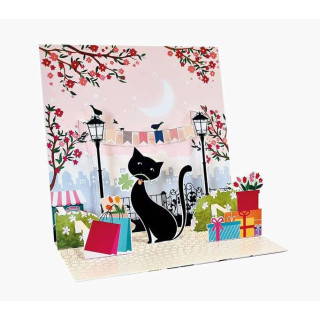 Pictura Tarjeta Felicitacion 3D Pop-Up - Laminas - Purpurina - Relieve - Cortes Laser - 16x16cm - Incluye un Sobre Blanco y Env