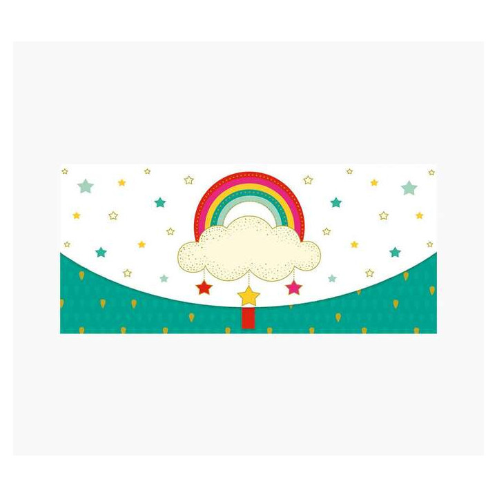 Pictura Tarjeta Money Cards - Tarjeta de Regalo Tipo Sobre Horizontal - Tematica Arcoiris - 21.3x9.6cm - Embolsada Individualme