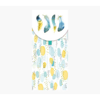 Pictura Tarjeta Money Cards - 9.6x21.3cm - Tematica de Plumas - Ideal para Regalar Cheques