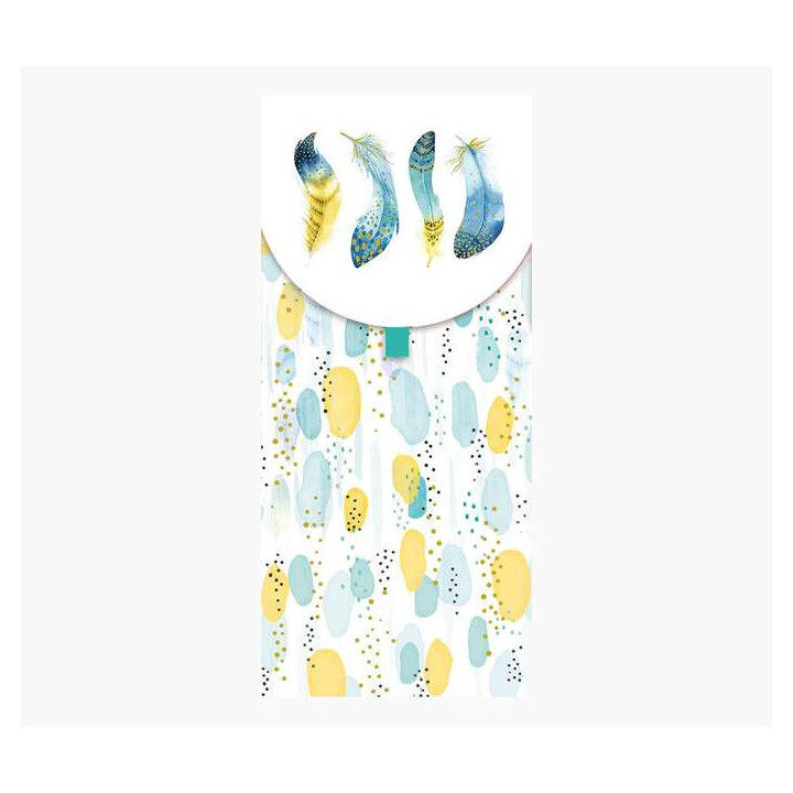 Pictura Tarjeta Money Cards - 9.6x21.3cm - Tematica de Plumas - Ideal para Regalar Cheques