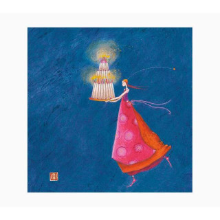 Pictura Gaëlle Boissonnard Tarjeta Doble - Acabado en Barniz de Relieve UV Grueso - 16x16cm - Laminado Mate de Tacto Suave - P