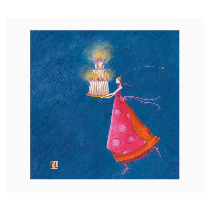 Pictura Gaëlle Boissonnard Tarjeta Doble - Acabado en Barniz de Relieve UV Grueso - 16x16cm - Laminado Mate de Tacto Suave - P