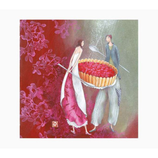 Pictura Gaëlle Boissonnard Tarjeta Doble - Acabado en Barniz de Relieve UV Grueso - Laminado Mate de Tacto Suave - 16x16cm - P