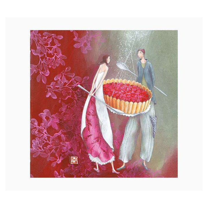 Pictura Gaëlle Boissonnard Tarjeta Doble - Acabado en Barniz de Relieve UV Grueso - Laminado Mate de Tacto Suave - 16x16cm - P