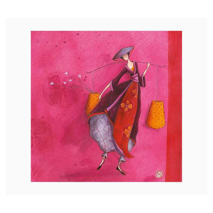 Pictura Gaëlle Boissonnard Tarjeta Doble - Acabado en Barniz de Relieve UV Grueso - Laminado Mate de Tacto Suave - 16x16cm - P