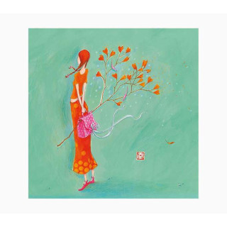 Pictura Gaëlle Boissonnard Tarjeta Doble - Acabado en Barniz de Relieve UV Grueso - Laminado Mate de Tacto Suave - 16x16cm - P