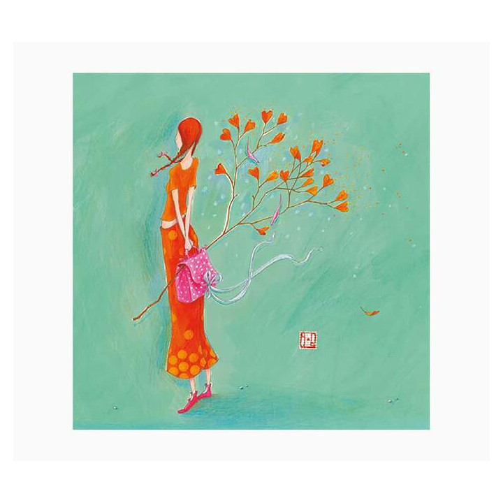 Pictura Gaëlle Boissonnard Tarjeta Doble - Acabado en Barniz de Relieve UV Grueso - Laminado Mate de Tacto Suave - 16x16cm - P