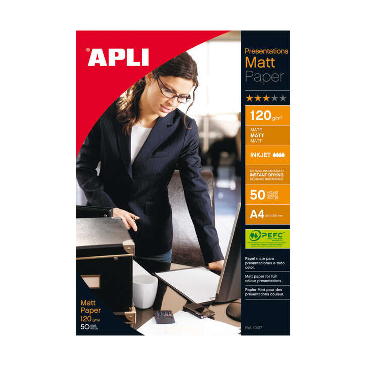 Apli Papel Fotografico Matt A4 120g 50 Hojas