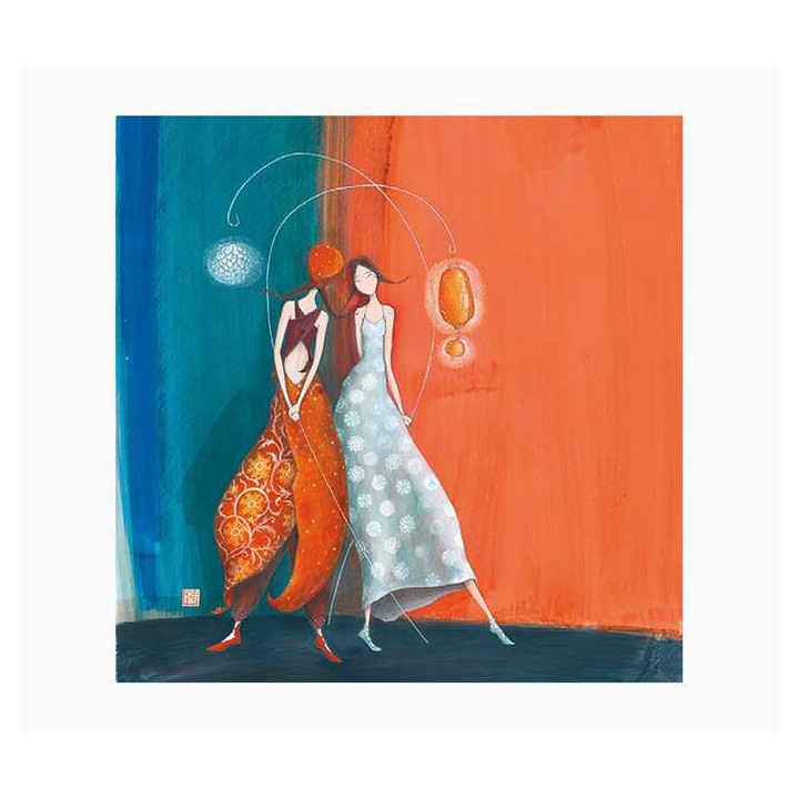 Pictura Gaëlle Boissonnard Tarjeta Doble - Acabado en Barniz de Relieve UV Grueso - Laminado Mate de Tacto Suave - 16x16cm - P