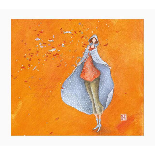 Pictura Aquarupella Gaëlle Boissonnard Tarjeta Doble 14x16cm - Acabado en Barniz de Relieve UV Grueso - Laminado Mate de Tacto