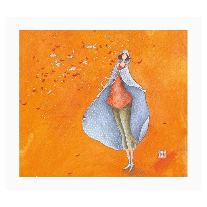 Pictura Aquarupella Gaëlle Boissonnard Tarjeta Doble 14x16cm - Acabado en Barniz de Relieve UV Grueso - Laminado Mate de Tacto