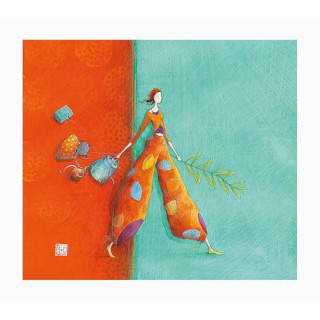 Pictura Gaëlle Boissonnard Tarjeta Doble - Acabado en Barniz de Relieve UV Grueso - Laminado Mate de Tacto Suave - 10.5x21cm -