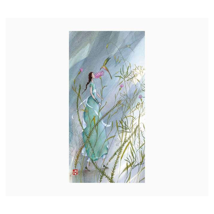 Pictura Aquarupella Gaëlle Boissonnard Tarjeta Doble 10.5x21cm - Acabado en Barniz de Relieve UV Grueso - Laminado Mate de Tac