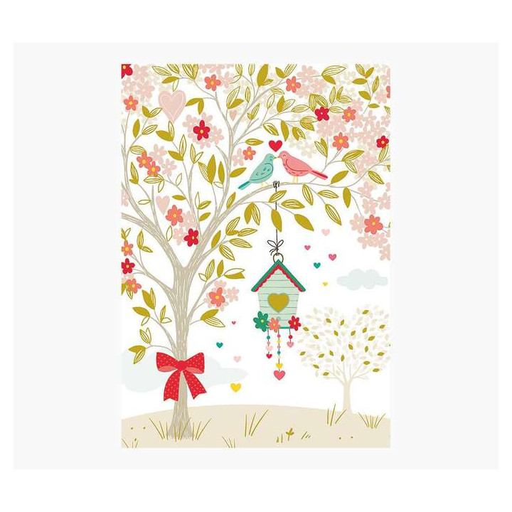 Pictura Tarjeta Felicitacion Zig-Zag Triptico - Estampado en Caliente - Lentejuelas - Pop-Up - 15x22cm - Incluye un Sobre Blanc