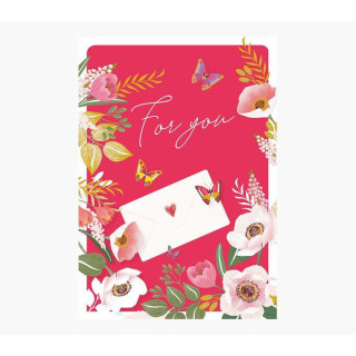 Pictura Tarjeta Felicitacion Zig-Zag Triptico - Estampado en Caliente - Lentejuelas - Pop-Up - 15x22cm - Incluye un Sobre Blanc