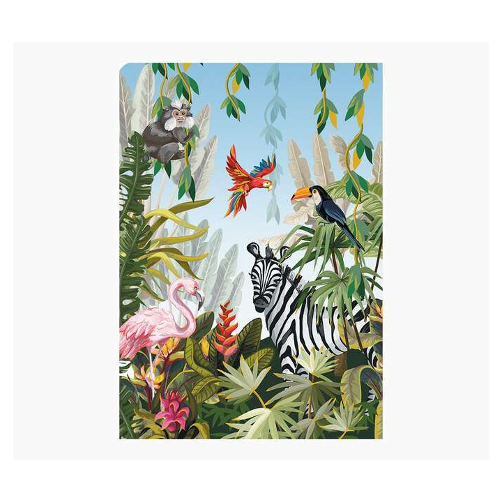 Pictura Tarjeta Zig-Zag - 15x22cm - Tematica Tropical - Triptica sin Envoltorio - Incluye Sobre Blanco - Papel con Certificacio