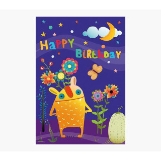 Pictura Tarjeta Zig-Zag - 15x22cm - Tematica de Monstruos - Tarjeta Triptica sin Envoltorio - Incluye Sobre Blanco - Impresas e