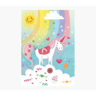 Pictura Tarjeta Zig-Zag - 15x22cm - Tematica Unicornio - Triptica sin Envoltorio - Incluye Sobre Blanco - Papel con Certificaci