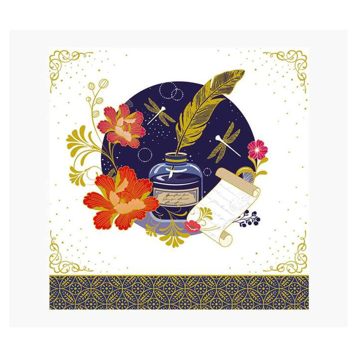 Pictura Tarjeta Arabesque - 16x16cm - Tematica de Diseño Arabe - Tarjeta Triptica sin Envoltorio - Incluye Sobre Blanco - Impr