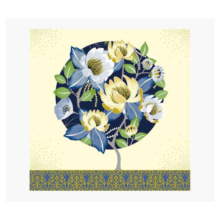 Pictura Tarjeta Arabesque - 16x16cm - Tematica de Flores - Tarjeta Triptica sin Envoltorio - Incluye Sobre Blanco - Impresas en